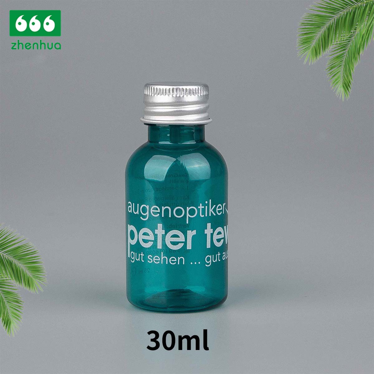 30ml 1oz Transparent /Dark Blue/Mint Green/Orange Plastic PET Mini Round Liquid Sample Bottle with White/Black Child Resistant Cap