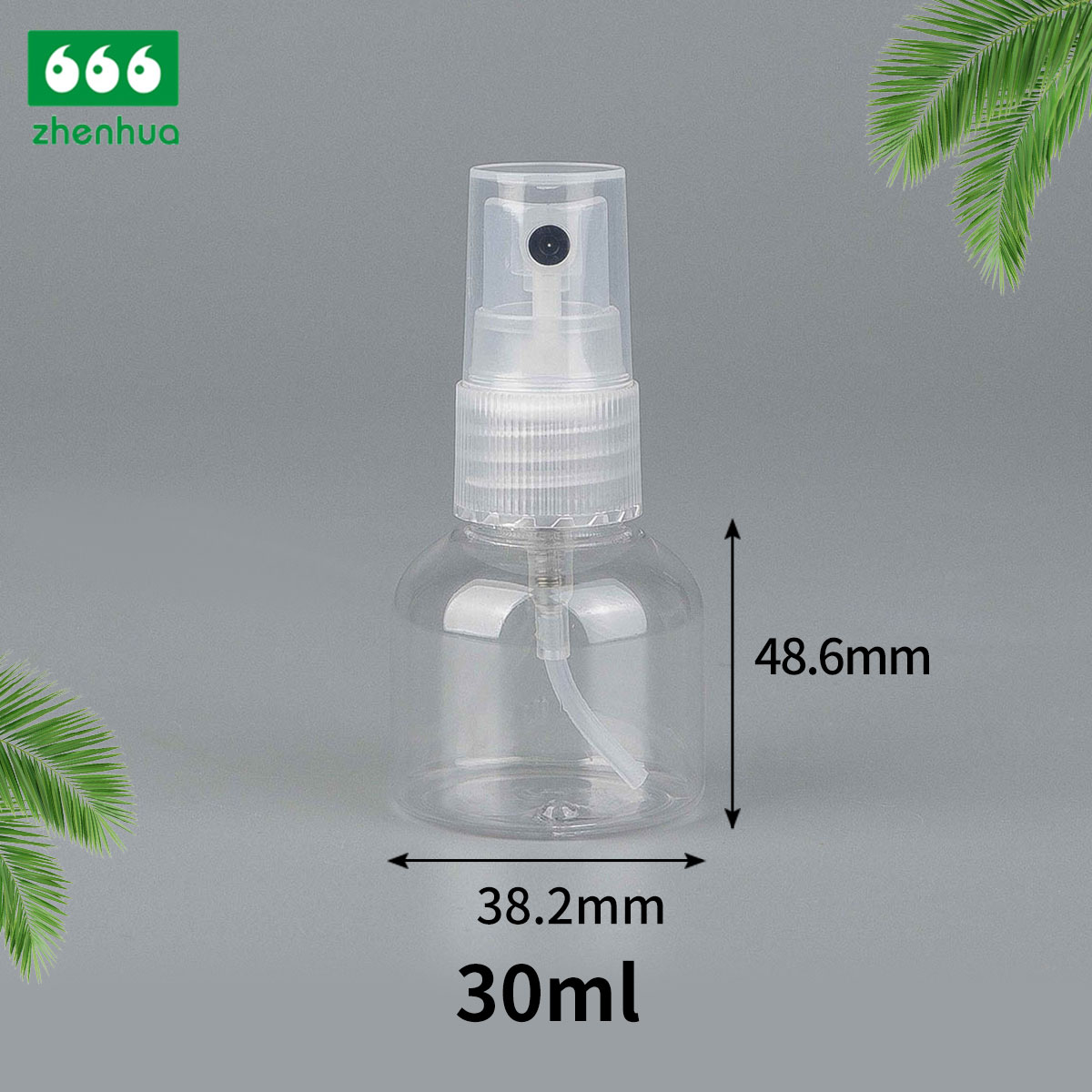 30ml 1oz Transparent Plastic PET Sample Reagent Bottle With Mist Sprayer