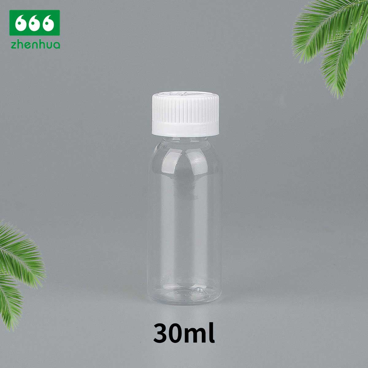 30ml 1oz Transparent /Dark Blue/Mint Green/Orange Plastic PET Mini Round Liquid Sample Bottle with White/Black Child Resistant Cap