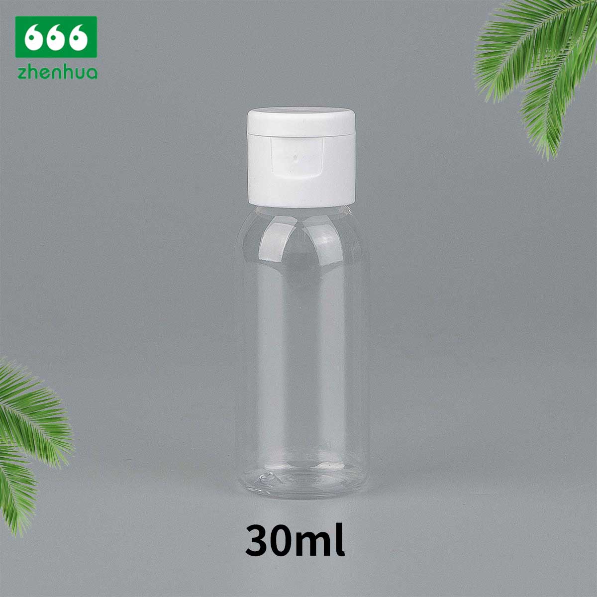 1oz 30ml Multi-color Transparent Plastic PET Round Mini Liquid Dispensing Squeezable Bottle with Flip Top Cap