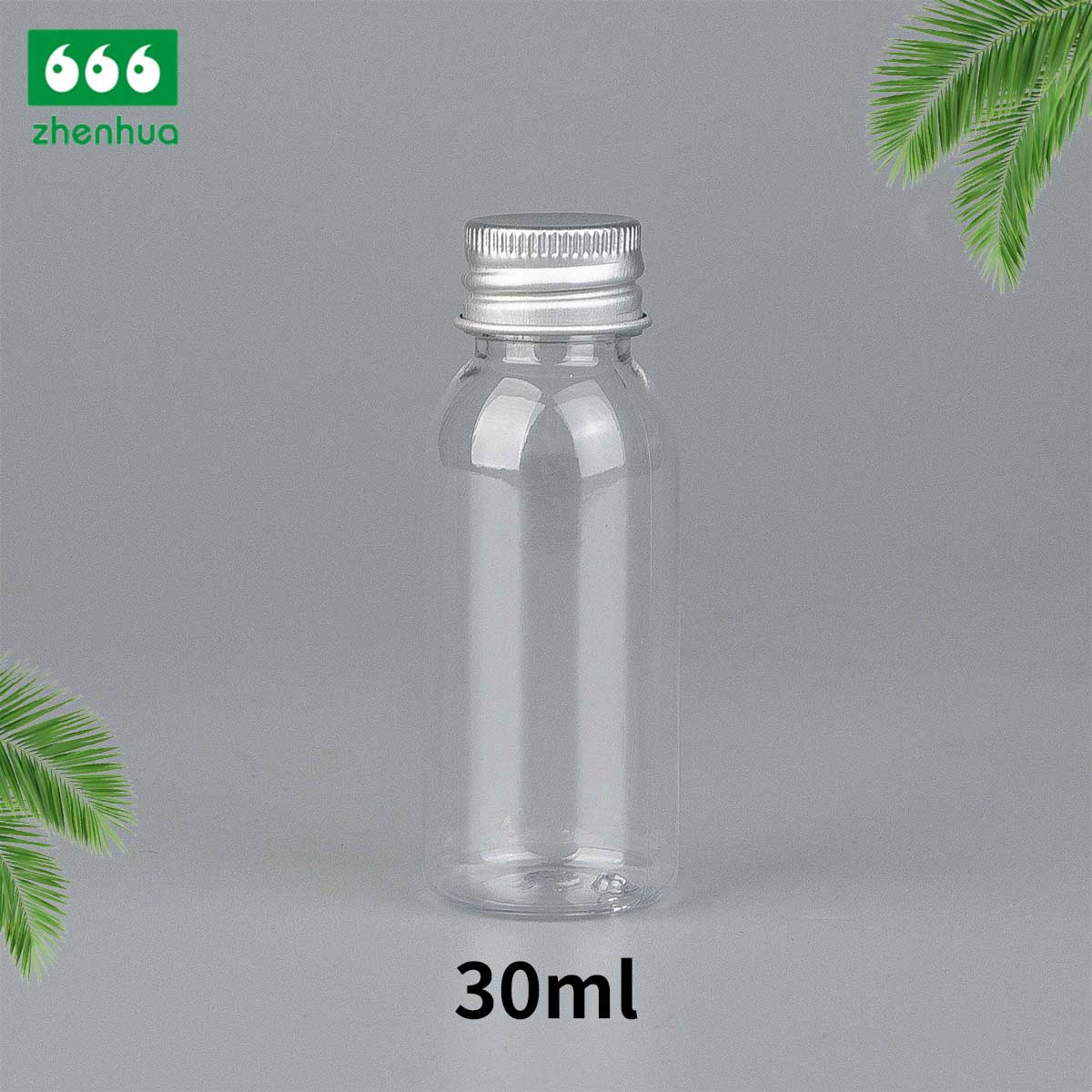 30ml 1oz Transparent /Dark Blue/Mint Green/Orange Plastic PET Mini Round Liquid Sample Bottle with White/Black Child Resistant Cap