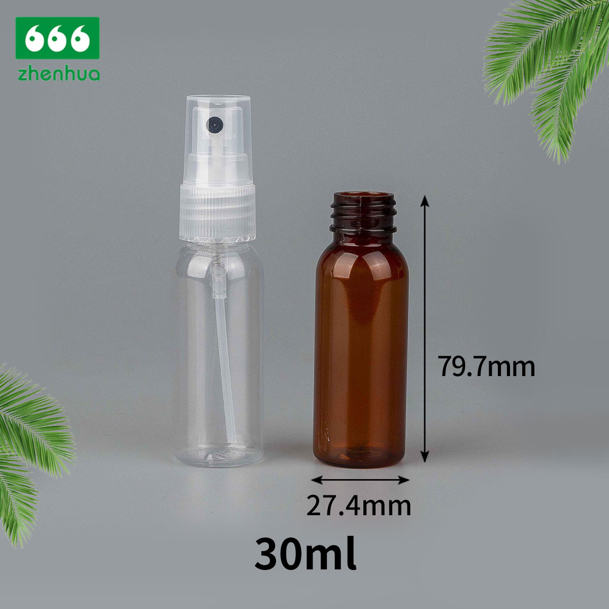 30ml/60ml/120ml/180ml 1oz/2oz/4oz/6oz Clear Round Plastic PET/PCR Mist Sprayer Bottle for Cosmetic Packaging