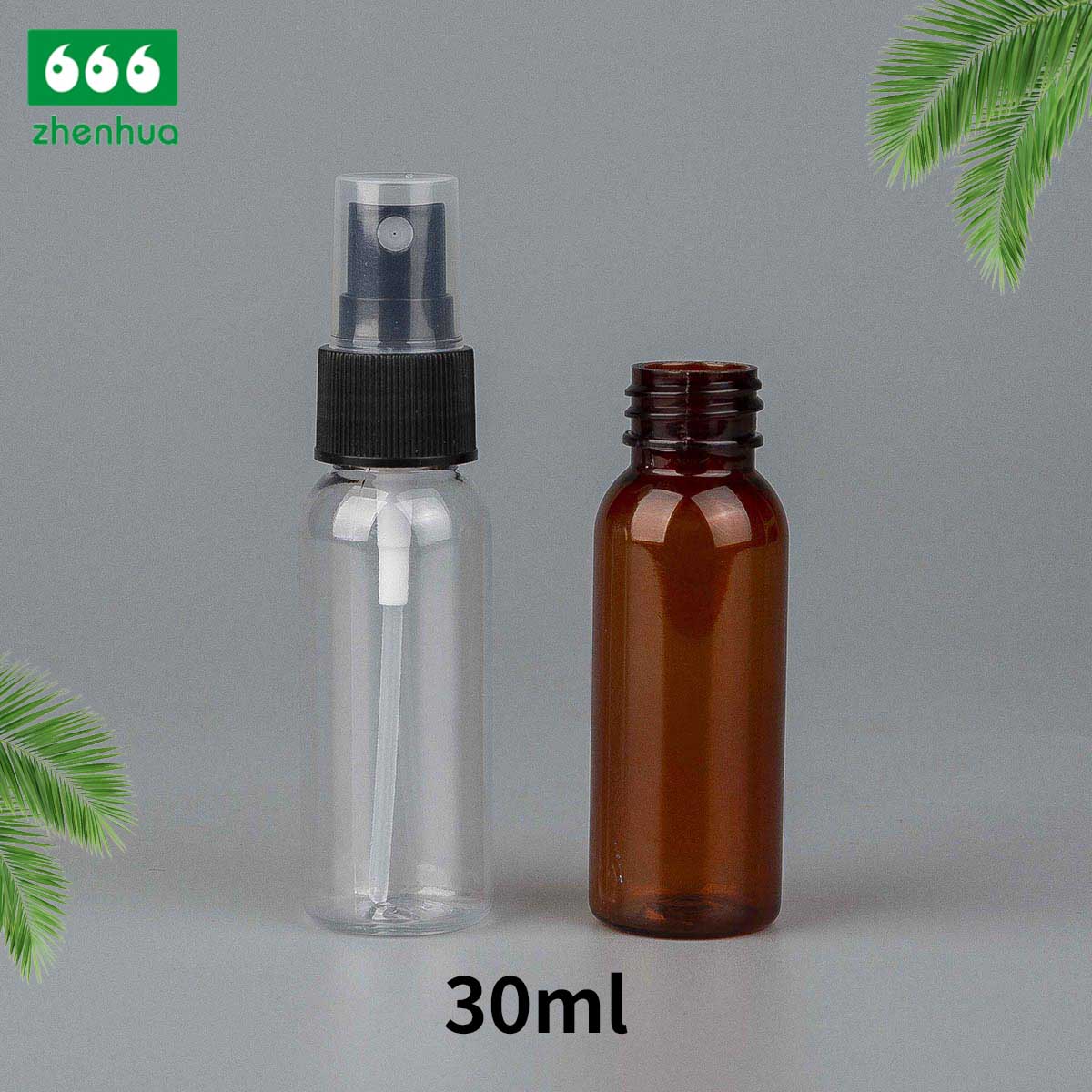 30ml/60ml/120ml/180ml 1oz/2oz/4oz/6oz Clear Round Plastic PET/PCR Mist Sprayer Bottle for Cosmetic Packaging