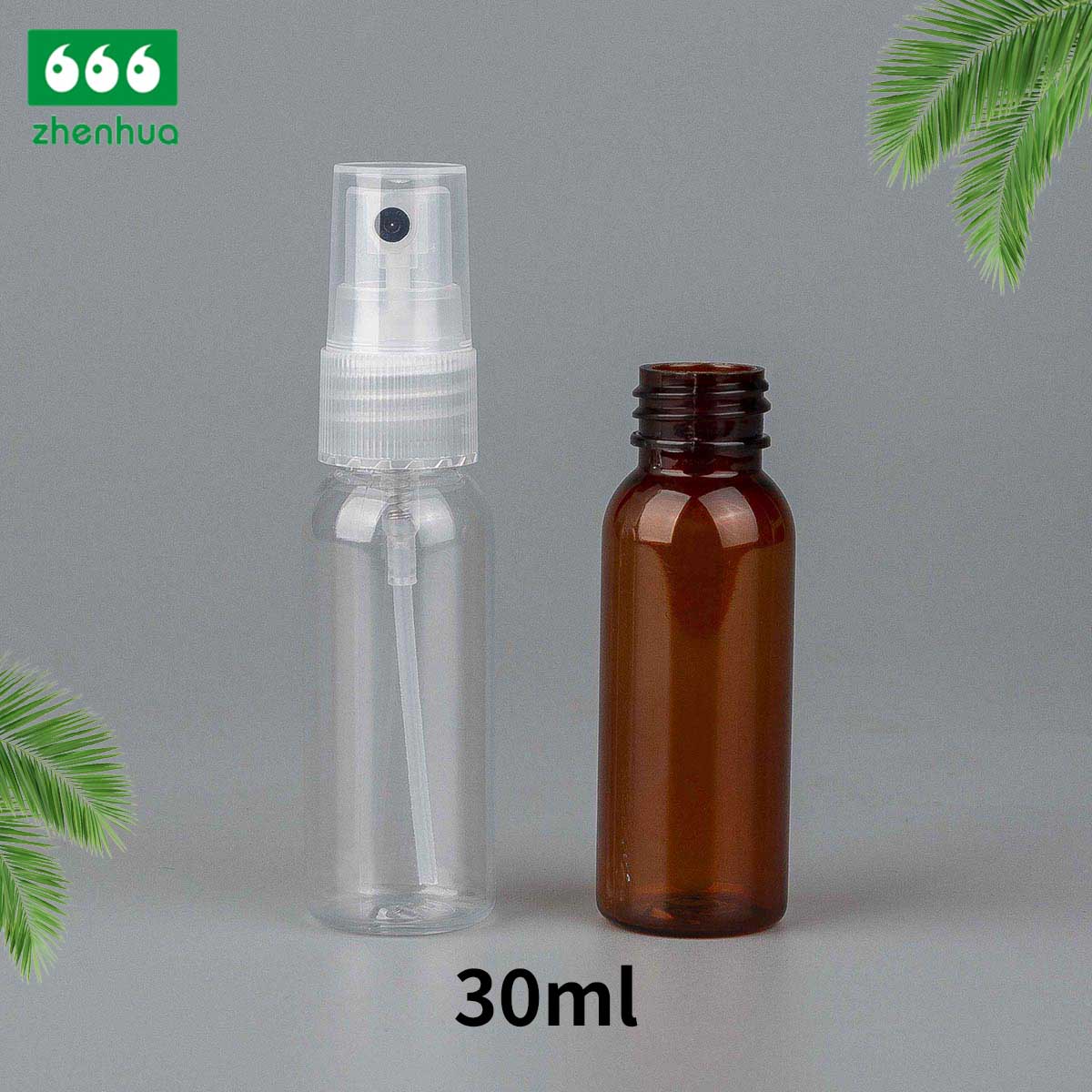 30ml/60ml/120ml/180ml 1oz/2oz/4oz/6oz Clear Round Plastic PET/PCR Mist Sprayer Bottle for Cosmetic Packaging