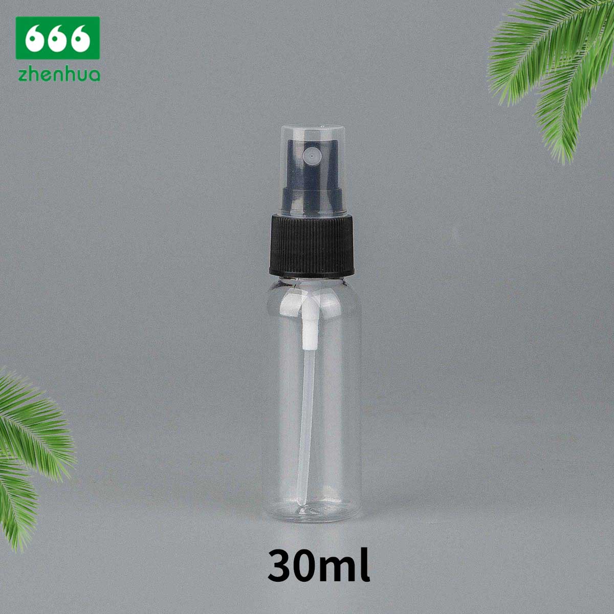 30ml/60ml/120ml/180ml 1oz/2oz/4oz/6oz Clear Round Plastic PET/PCR Mist Sprayer Bottle for Cosmetic Packaging