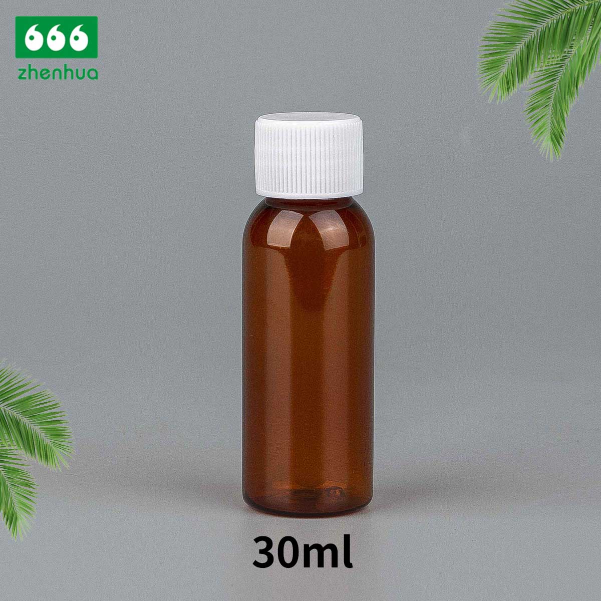 30ml/60ml/120ml/180ml 1oz/2oz/4oz/6oz Transparent/Amber/Mint Green Plastic PET Cosmetic Liquid Sealing Bottle with Screw Cap/Child Resistant Cap