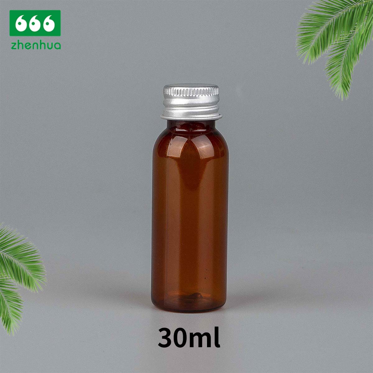 30ml/60ml/120ml/180ml 1oz/2oz/4oz/6oz Transparent/Amber/Mint Green Plastic PET Cosmetic Liquid Sealing Bottle with Screw Cap/Child Resistant Cap