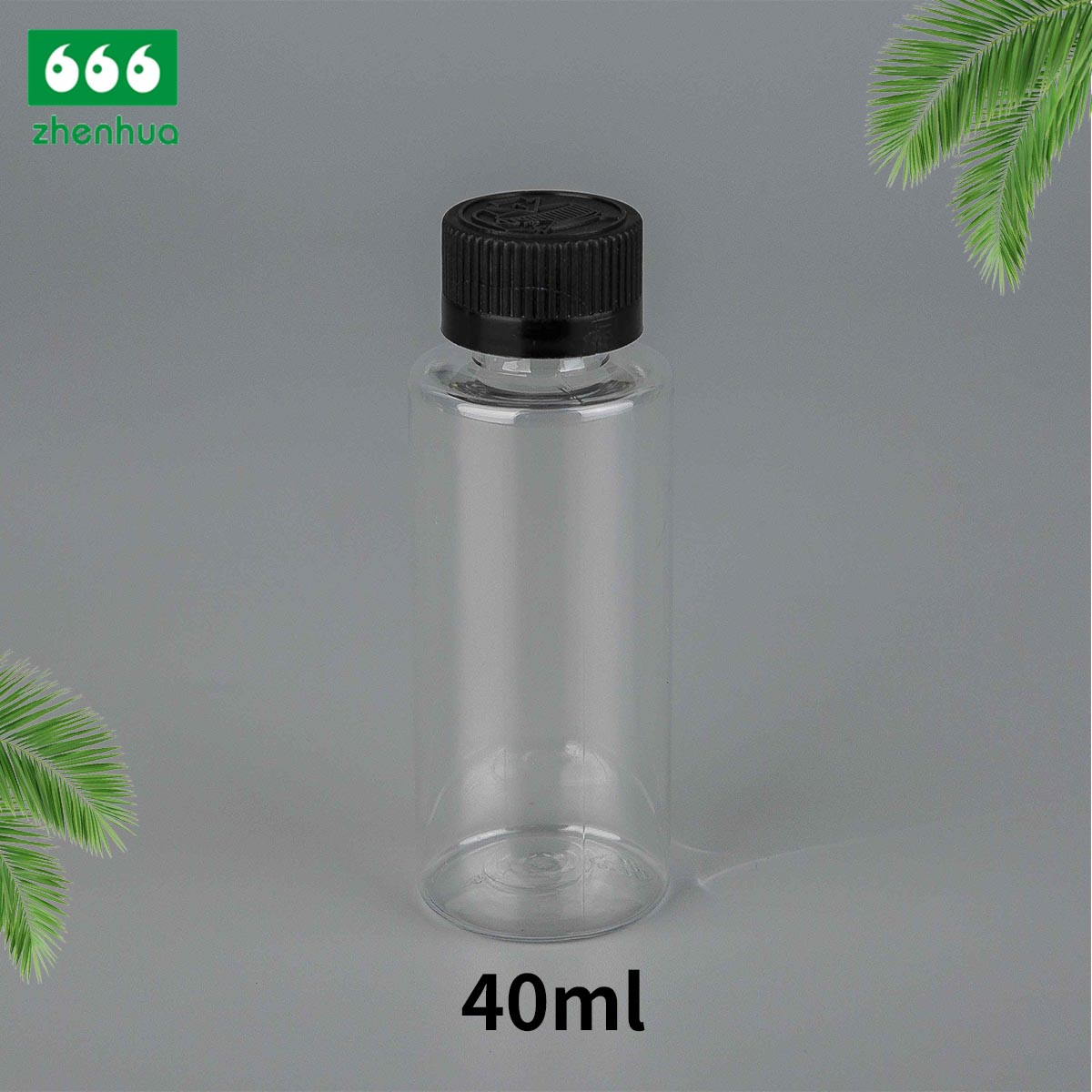 25ml 40ml 65ml PET/PCR Eco-friendly Plastic Round Serum Sample Bottle with White Turret Flip Cap