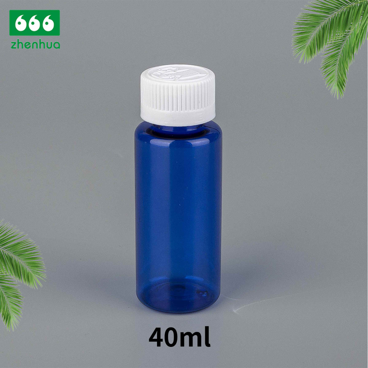 25ml 40ml 65ml PET/PCR Eco-friendly Plastic Round Serum Sample Bottle with White Turret Flip Cap