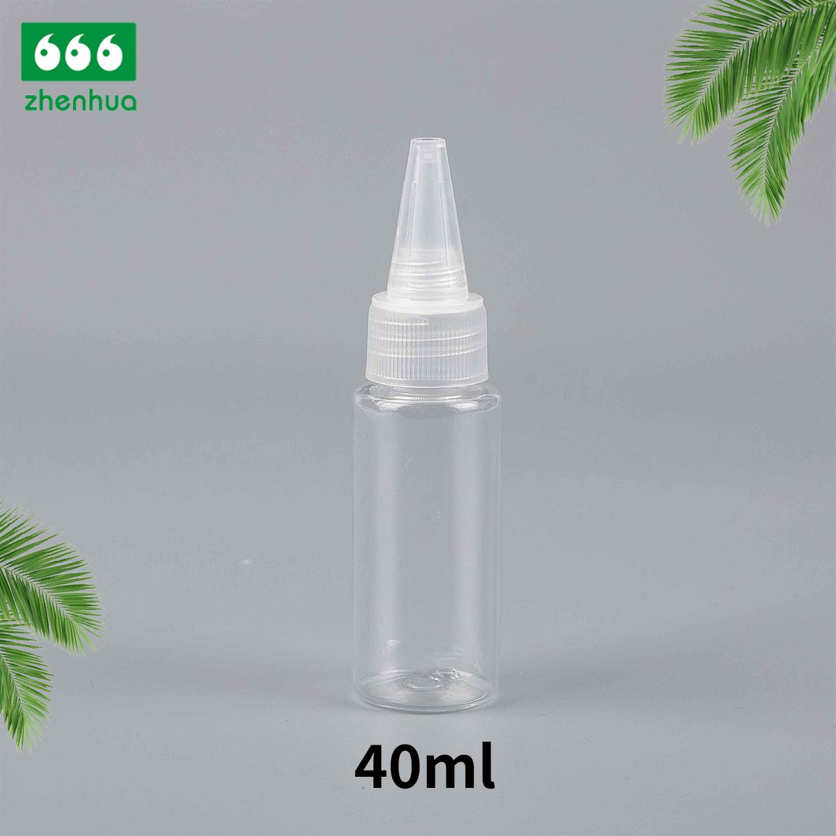 25ml 40ml 65ml PET/PCR Eco-friendly Plastic Round Serum Sample Bottle with White Turret Flip Cap