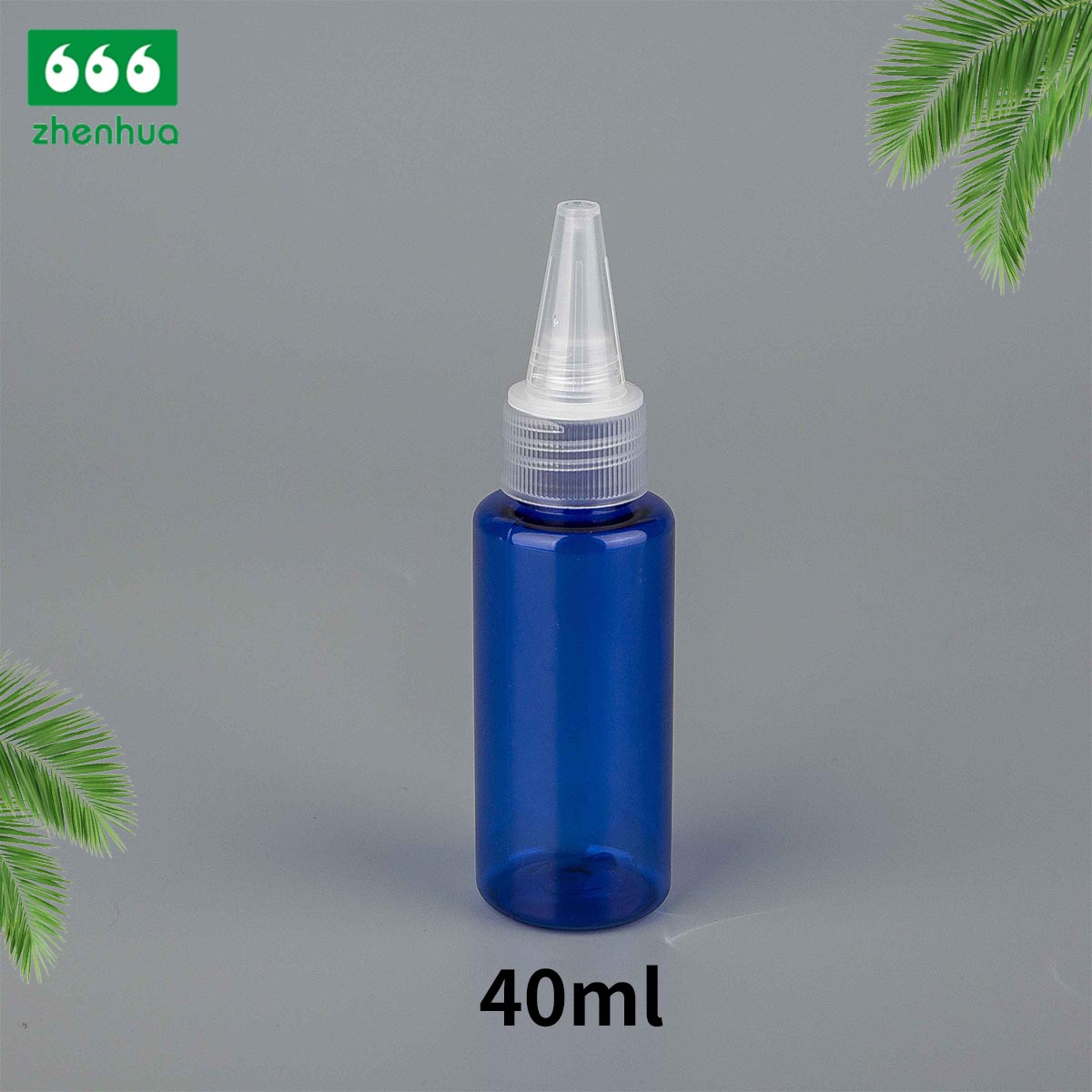 25ml 40ml 65ml PET/PCR Eco-friendly Plastic Round Serum Sample Bottle with White Turret Flip Cap