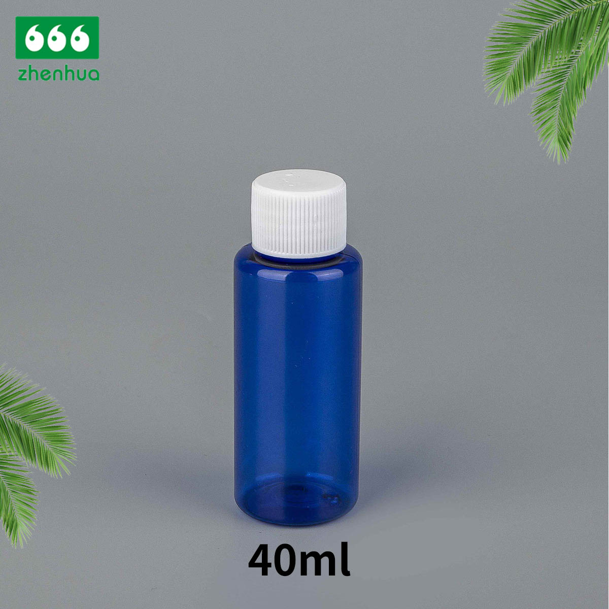 25ml 40ml 65ml PET/PCR Eco-friendly Plastic Round Serum Sample Bottle with White Turret Flip Cap