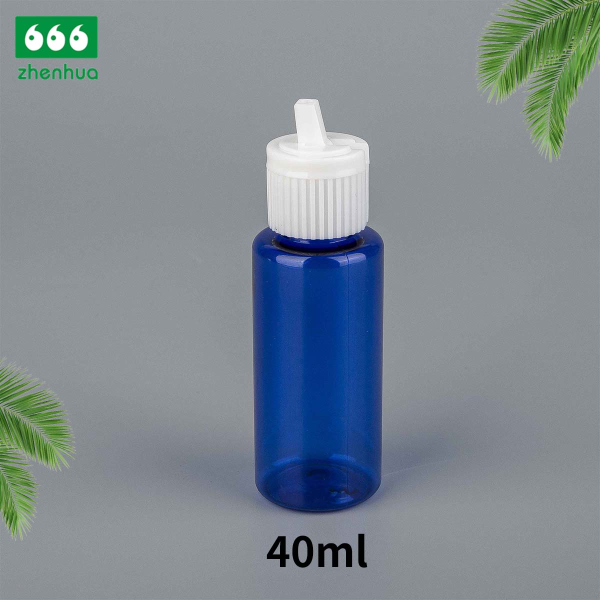 25ml 40ml 65ml PET/PCR Eco-friendly Plastic Round Serum Sample Bottle with White Turret Flip Cap