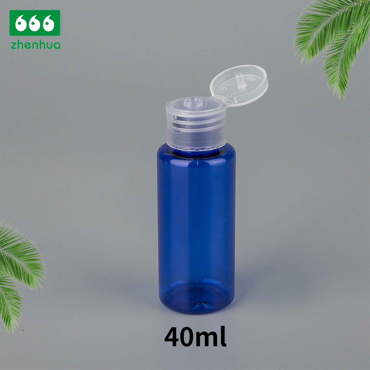 25ml 40ml 65ml PET/PCR Eco-friendly Plastic Round Serum Sample Bottle with White Turret Flip Cap