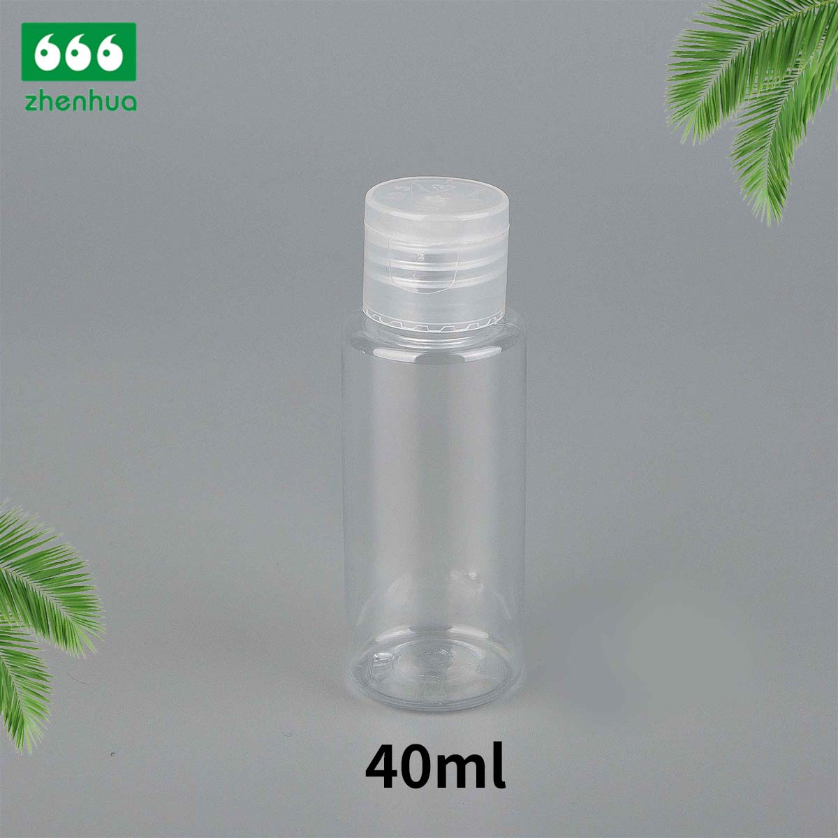 25ml 40ml 65ml PET/PCR Eco-friendly Plastic Round Serum Sample Bottle with White Turret Flip Cap