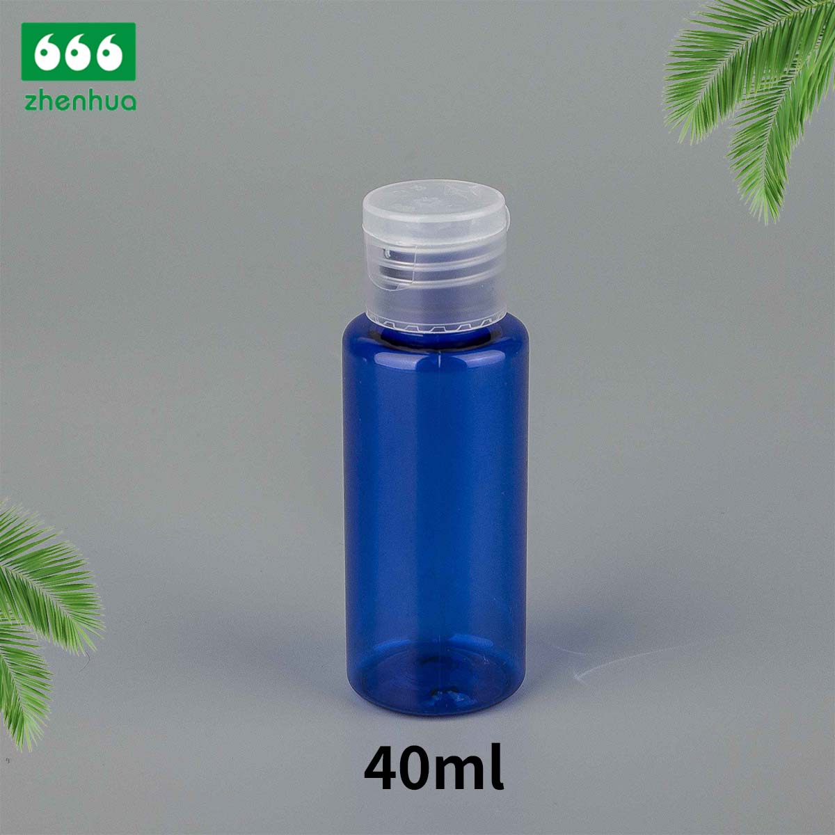 25ml 40ml 65ml PET/PCR Eco-friendly Plastic Round Serum Sample Bottle with White Turret Flip Cap