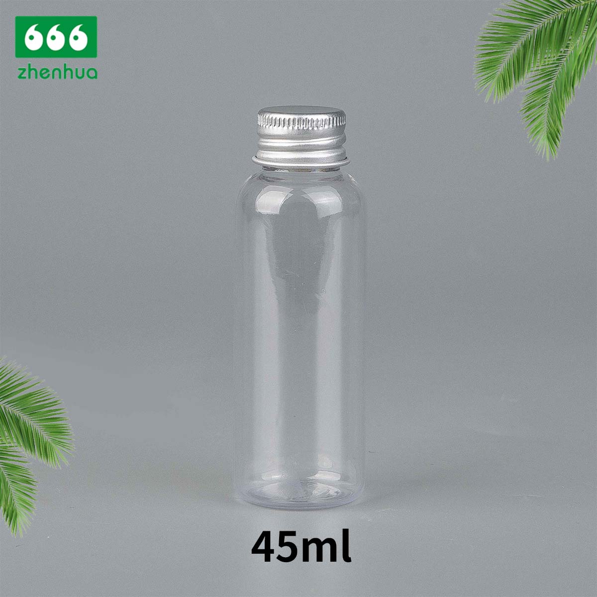 45ml 80ml 100ml 120ml Transparent/Amber PET/PCR Eco-friendly Plastic Bullet Bottle Essential Oil Storage Bottle with Alumnium/PE  Screw Cap