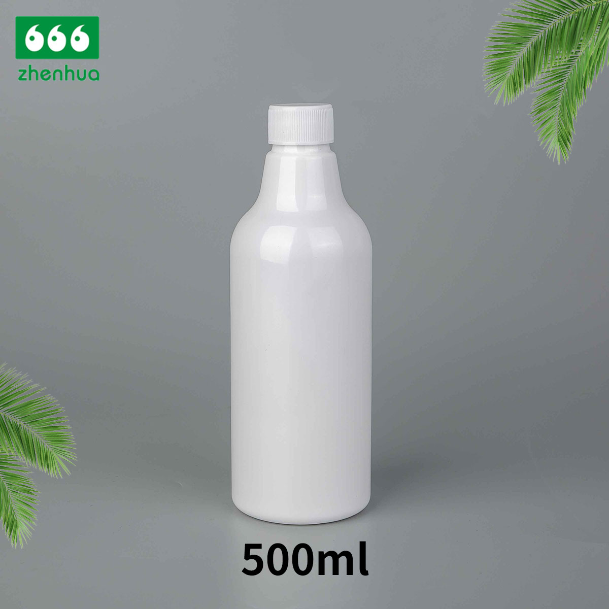 500ml 16oz Long Neck Transparent/Milky Plastic PET Round Juice Drink Bottle with Alumnium Screw Cap/Milky Screw Cap