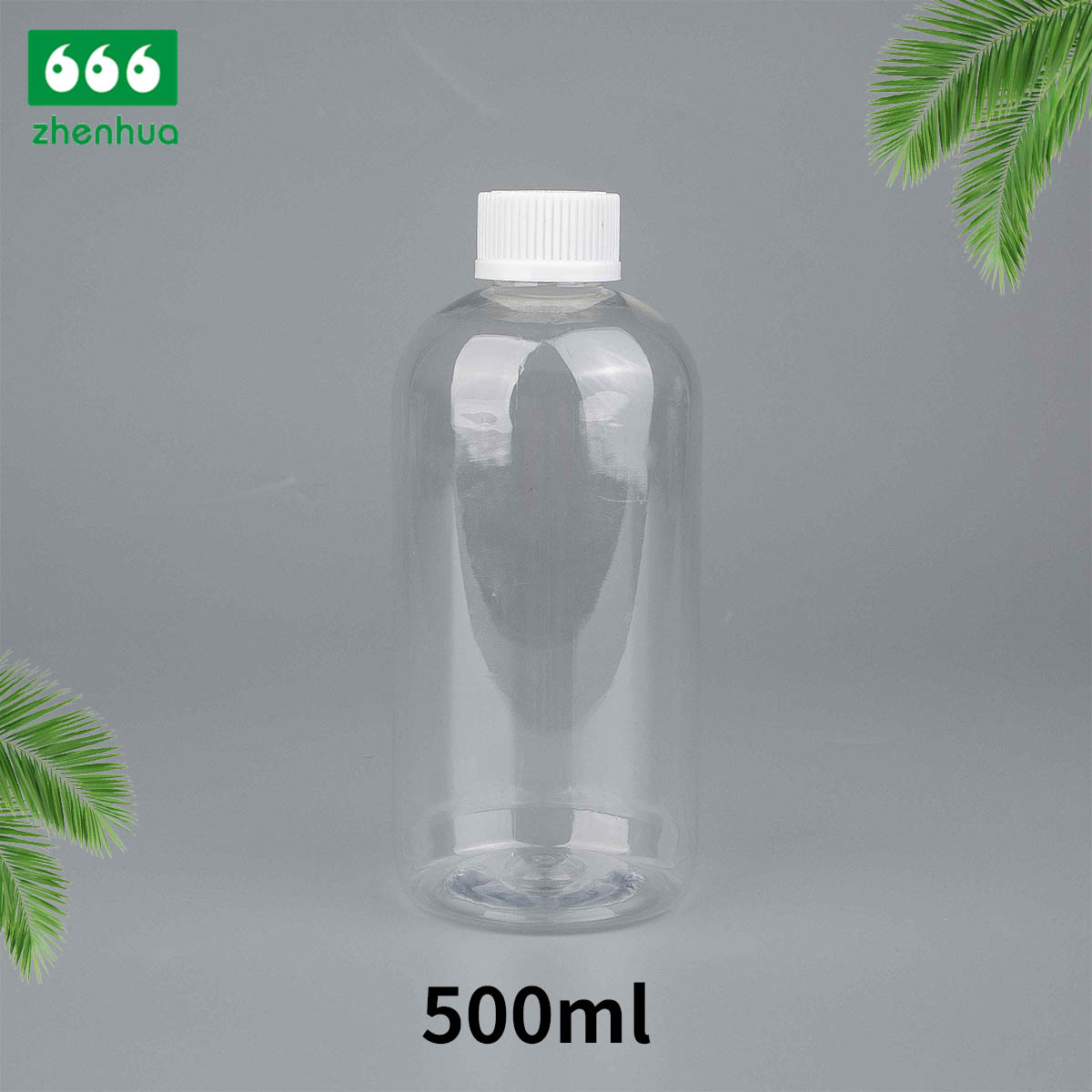 32/410 Finish 500ml 16oz Transparent Plastic PET Beverage Packaging Bottle with Smooth Screw Cap/Natural Lined Screw Cap