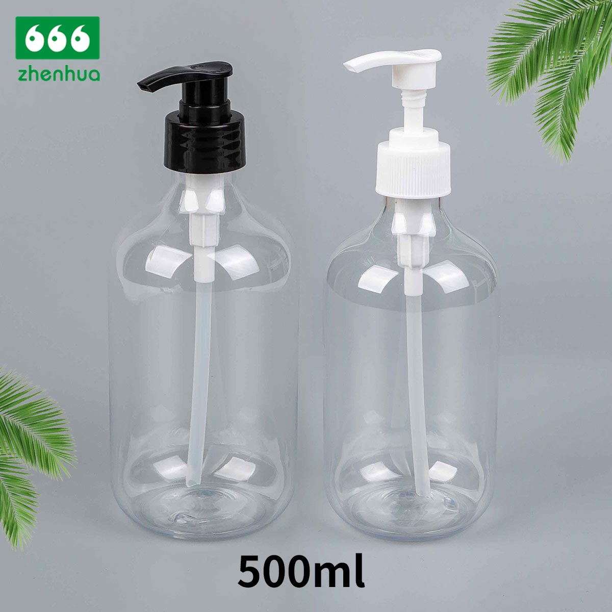 500ml 17.5oz Milky PET Plastic Lotion Pump Bottle for Personal Care packaging