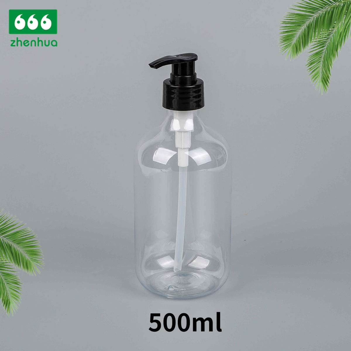 500ml 17.5oz Milky PET Plastic Lotion Pump Bottle for Personal Care packaging