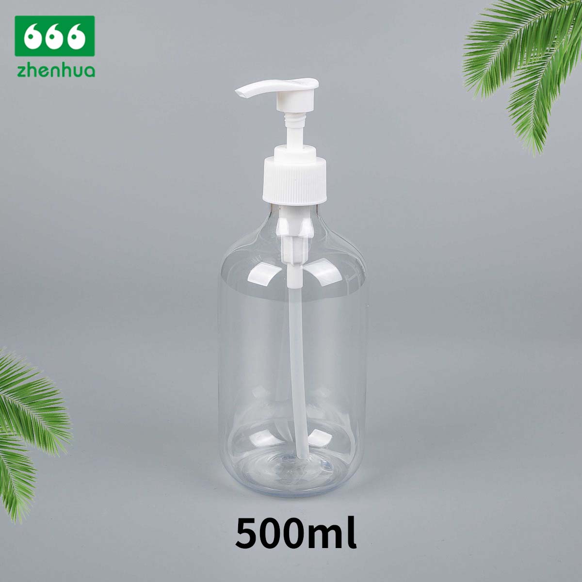 500ml 17.5oz Milky PET Plastic Lotion Pump Bottle for Personal Care packaging