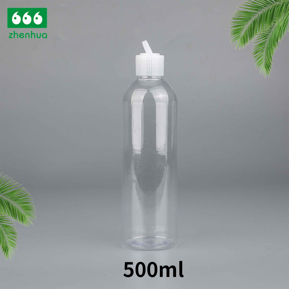 250ml/300ml/500ml 8oz/10oz/16oz Plastic PET Transparent Round Squeezable Gel Bottle with Nozzle Spout Cap