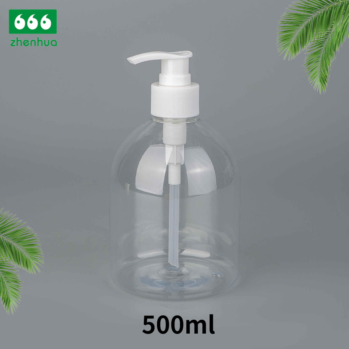 300/500ml Round Plastic PET/PCR Hand Sanitizer Bottle with Lotion pump