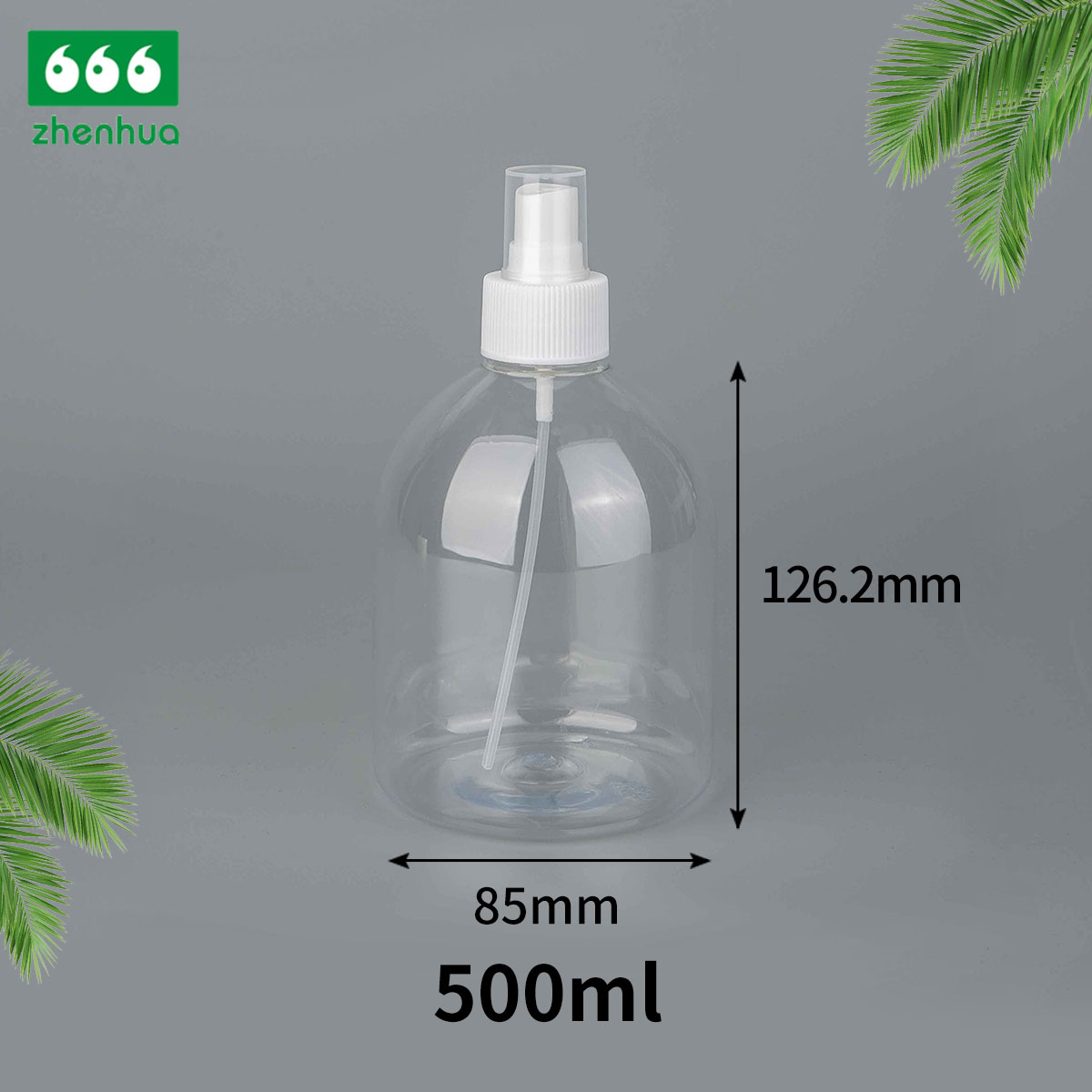 300/500ml Round Plastic PET/PCR Hand Sanitizer Bottle with Lotion pump