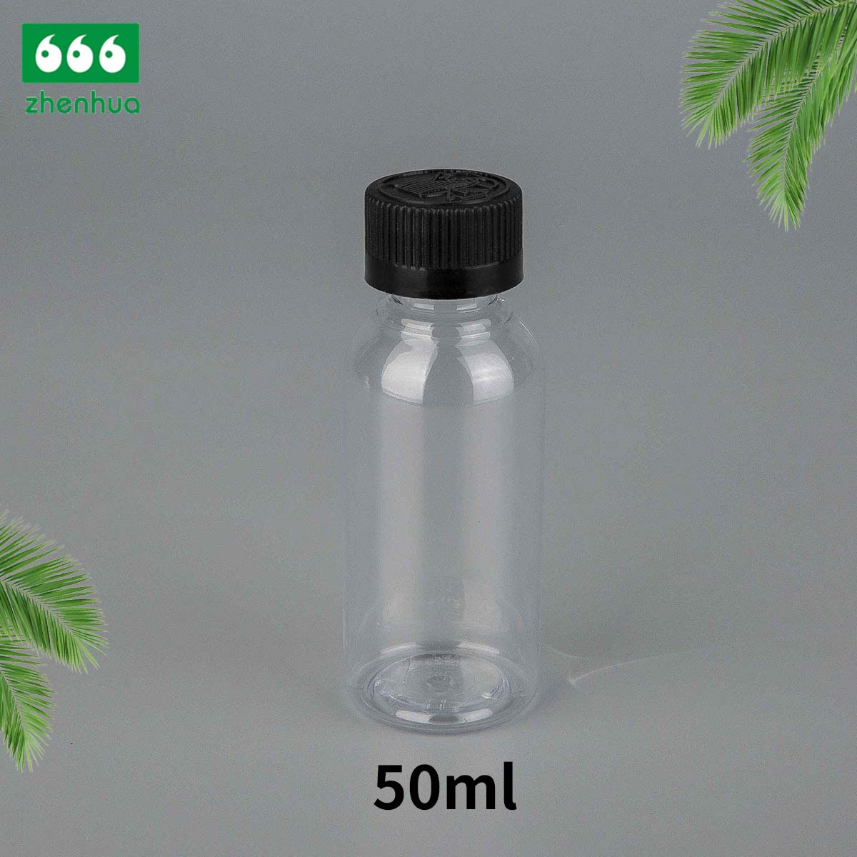 25ml 50ml 65ml Clear/Black/White PET Eco-friendly Plastic Round Bottle Fragrance Sample Mini Bottle with PE Screw Cap