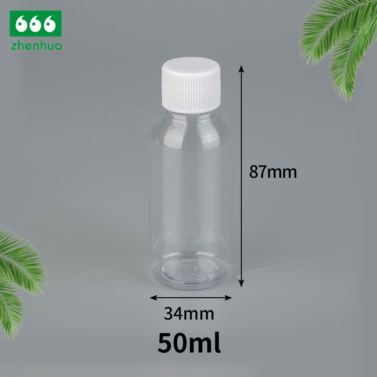 25ml 50ml 65ml Clear/Black/White PET Eco-friendly Plastic Round Bottle Fragrance Sample Mini Bottle with PE Screw Cap