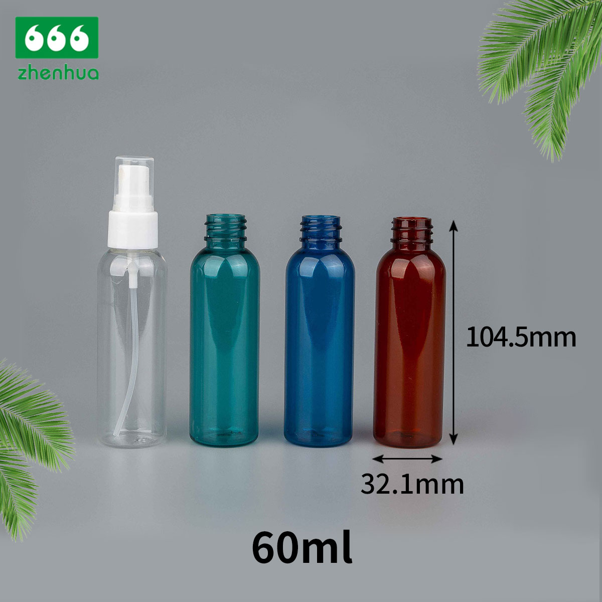 30ml/60ml/120ml/180ml 1oz/2oz/4oz/6oz Clear Round Plastic PET/PCR Mist Sprayer Bottle for Cosmetic Packaging