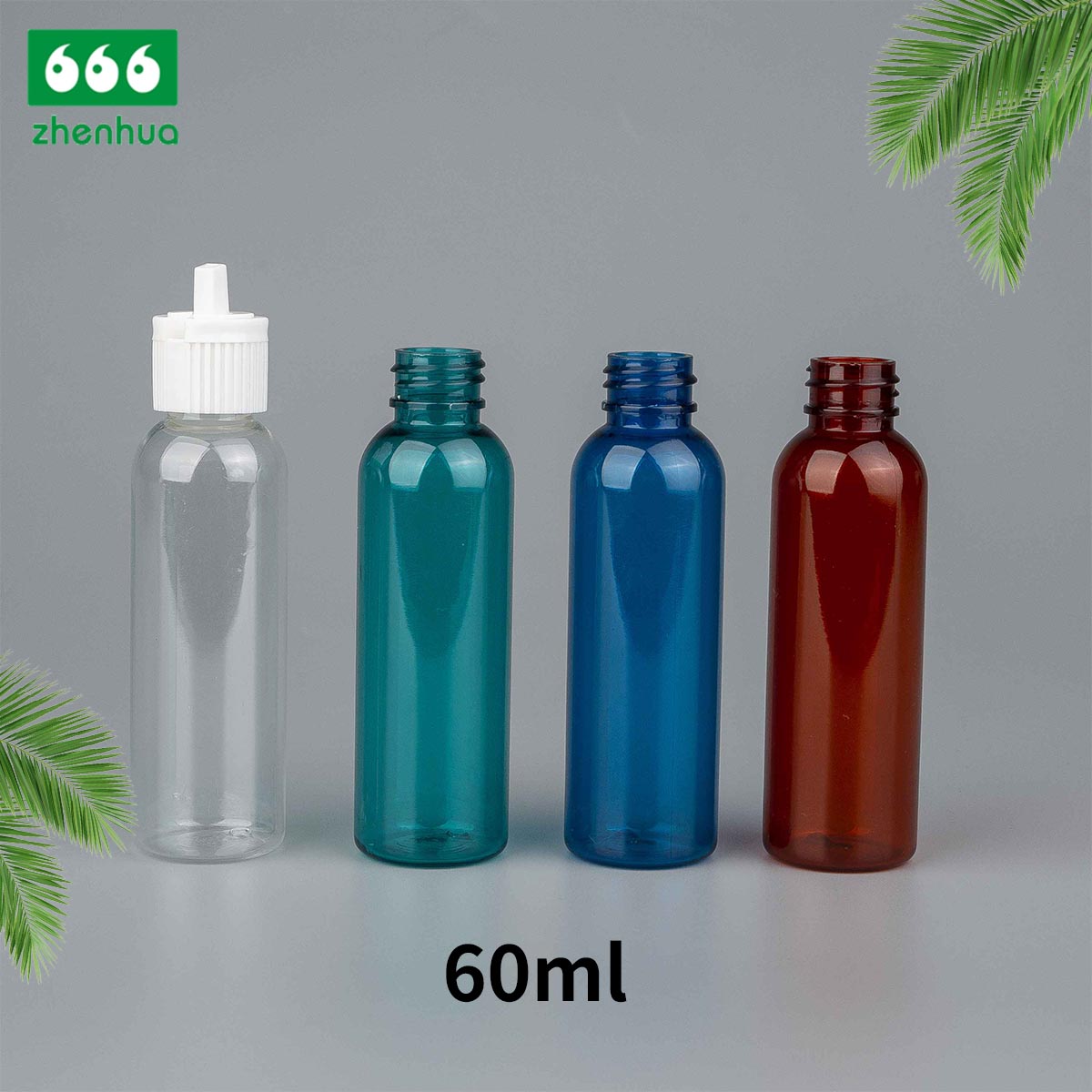 30ml 60ml 120ml 180ml 1oz 2oz 4oz 6oz Plastic PET Amber/Clear Round Cleaner Detergent Bottle with White Flip Top Cap