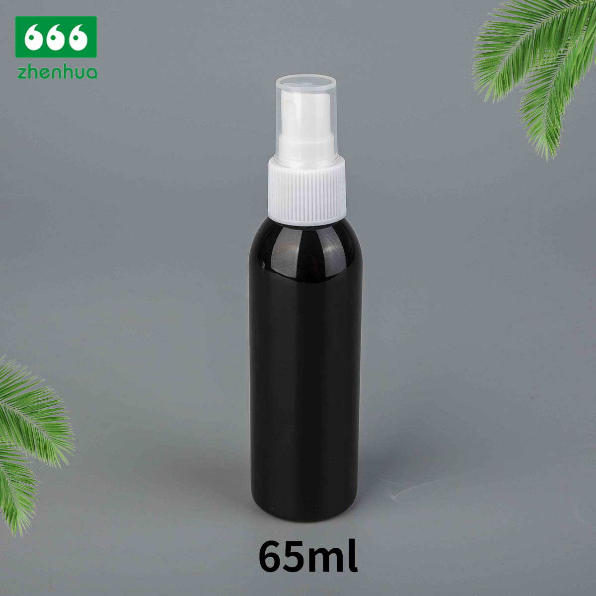 65ml Plastic PET Black/White Bullet Dispense Spray Bottle with Fine Mist Sprayer