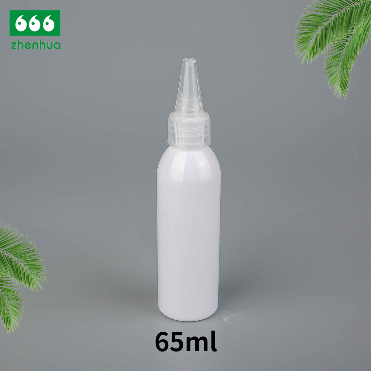 25ml 40ml 65ml PET/PCR Eco-friendly Plastic Round Serum Sample Bottle with White Turret Flip Cap