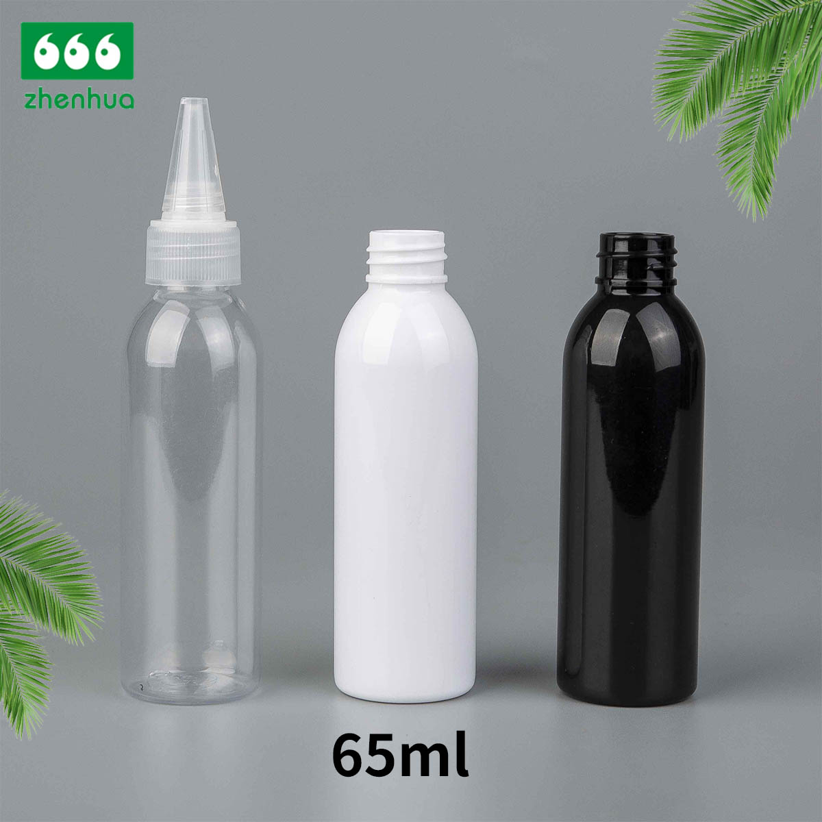 25ml 40ml 65ml PET/PCR Eco-friendly Plastic Round Serum Sample Bottle with White Turret Flip Cap