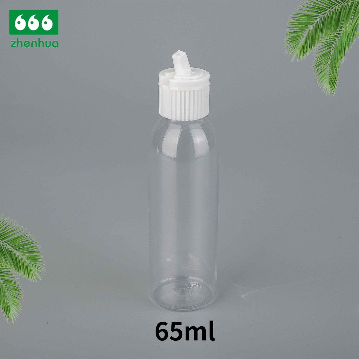 25ml 40ml 65ml PET/PCR Eco-friendly Plastic Round Serum Sample Bottle with White Turret Flip Cap