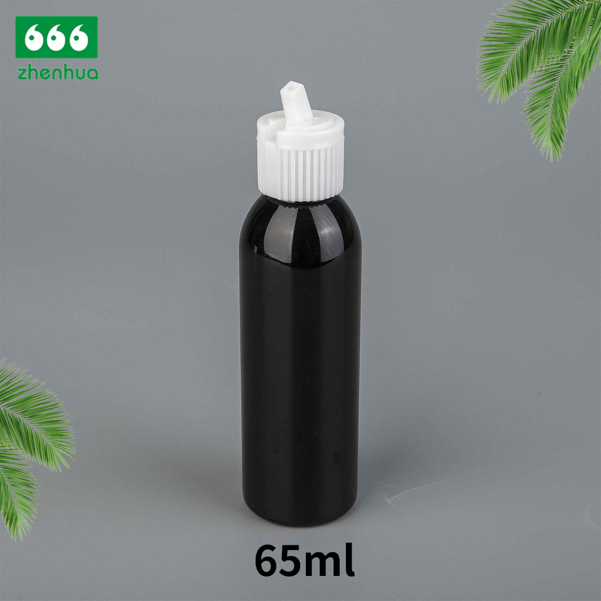 25ml 40ml 65ml PET/PCR Eco-friendly Plastic Round Serum Sample Bottle with White Turret Flip Cap