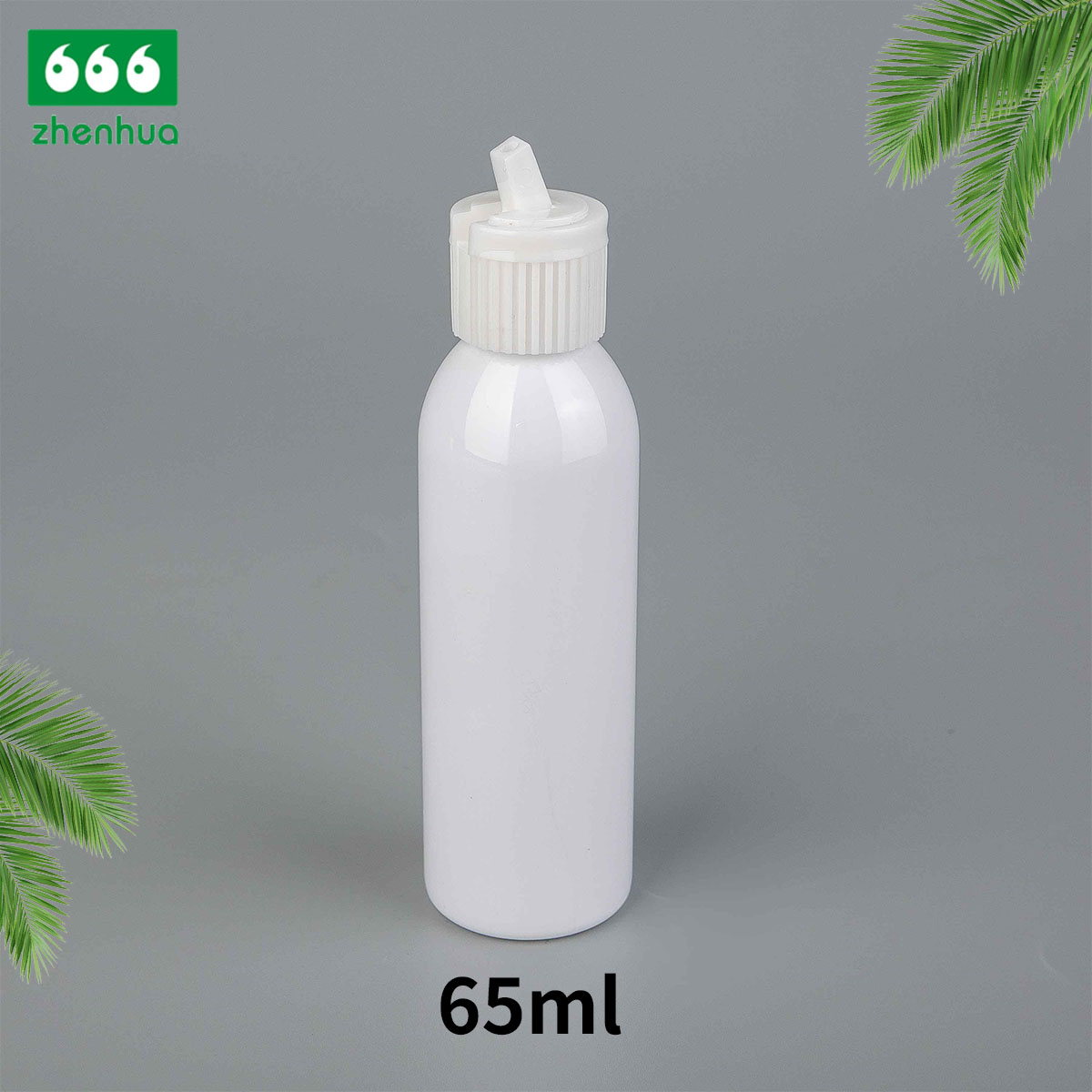 25ml 40ml 65ml PET/PCR Eco-friendly Plastic Round Serum Sample Bottle with White Turret Flip Cap