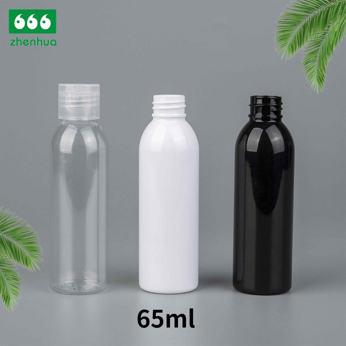 25ml 40ml 65ml PET/PCR Eco-friendly Plastic Round Serum Sample Bottle with White Turret Flip Cap