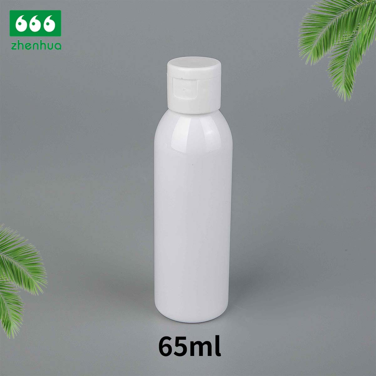 25ml 40ml 65ml PET/PCR Eco-friendly Plastic Round Serum Sample Bottle with White Turret Flip Cap