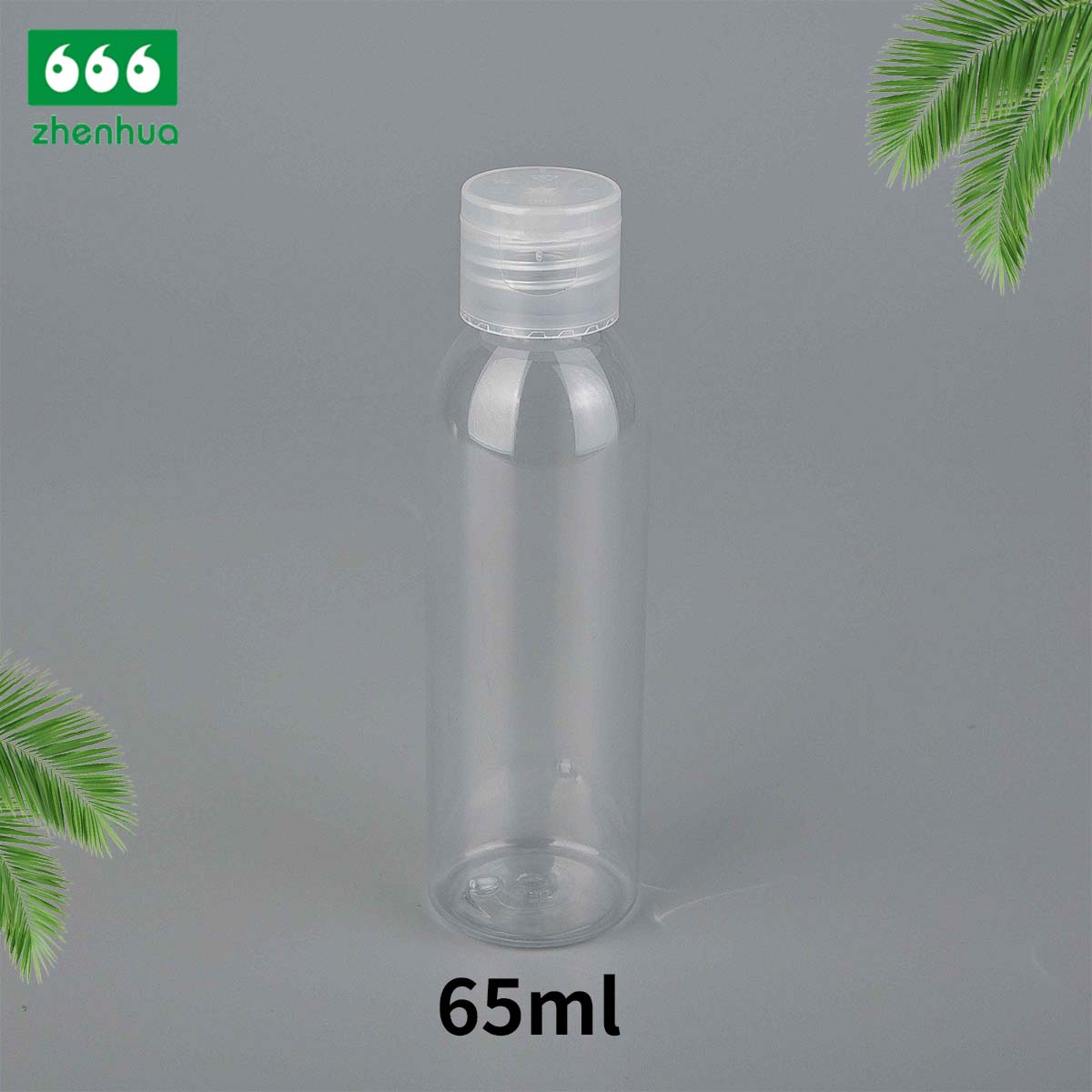 25ml 40ml 65ml PET/PCR Eco-friendly Plastic Round Serum Sample Bottle with White Turret Flip Cap