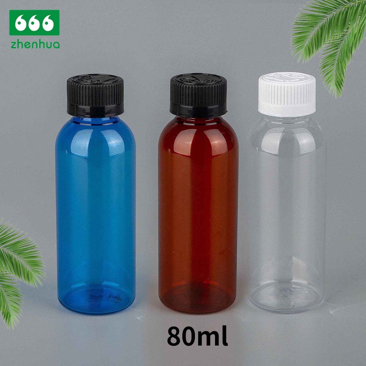 45ml 80ml 100ml 120ml Transparent/Amber PET/PCR Eco-friendly Plastic Bullet Bottle Essential Oil Storage Bottle with Alumnium/PE  Screw Cap