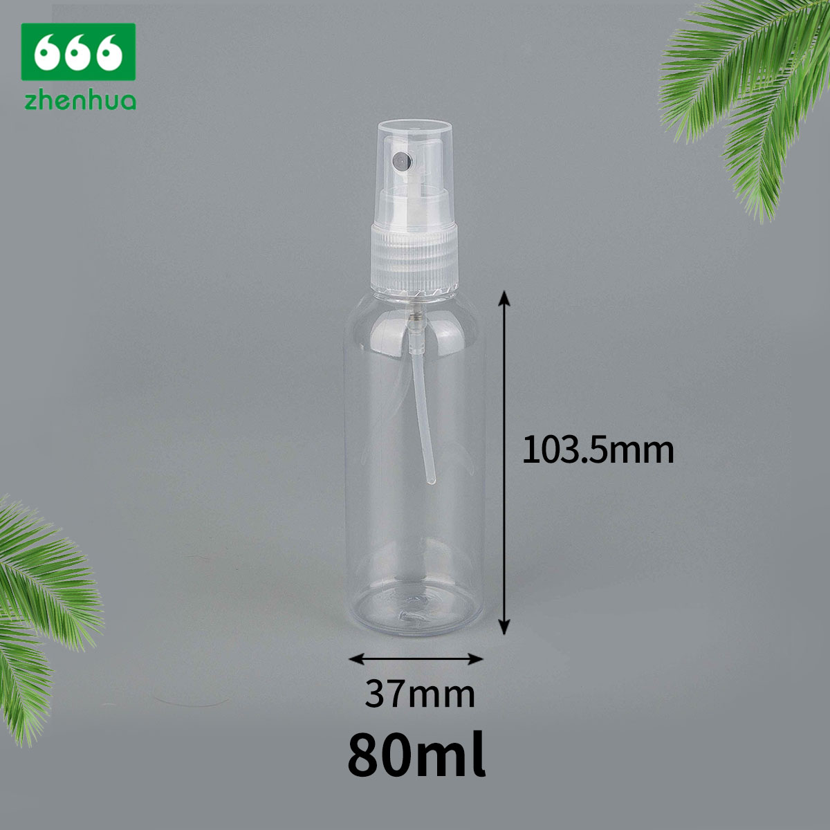 45ml 80ml 100ml 120ml Plastic Natural PET/PCR Bullet Bottle Personal Care Cosmetic Packaging Spray Bottle with White Mist Sprayer