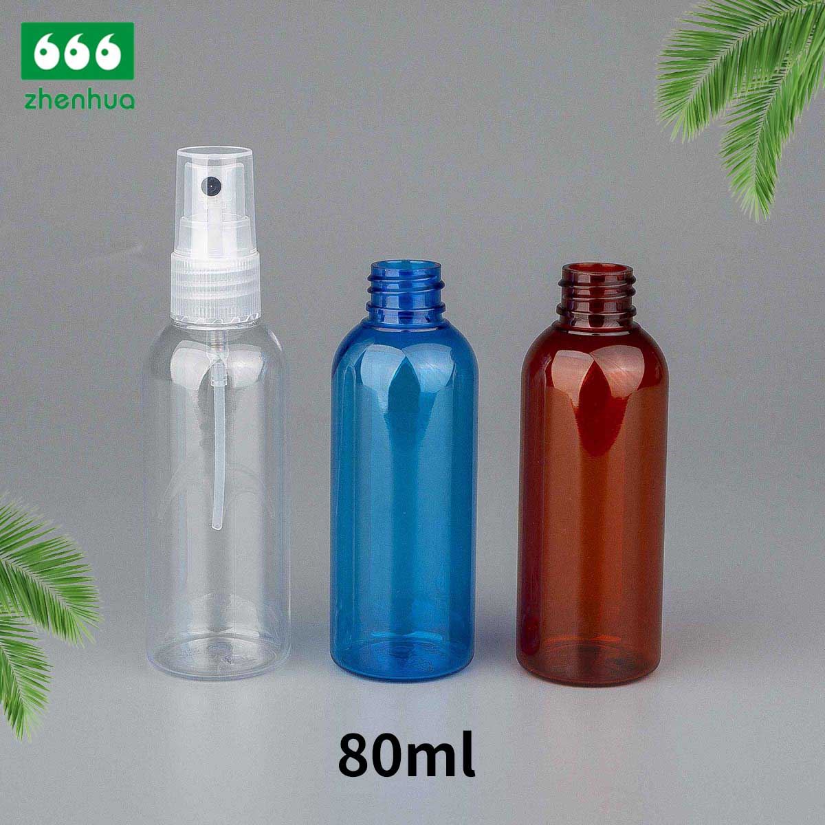 45ml 80ml 100ml 120ml Plastic Natural PET/PCR Bullet Bottle Personal Care Cosmetic Packaging Spray Bottle with White Mist Sprayer