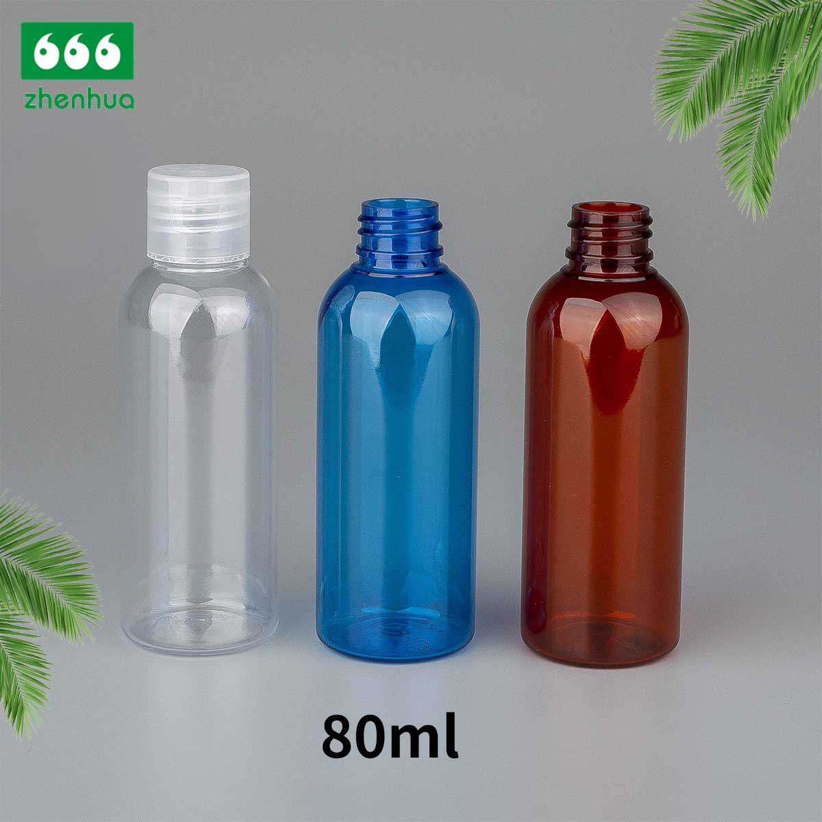 45ml 80ml 100ml 120ml Transparent/Blue/Amber Plastic PET Bullet Bottle Lubricating Fluid Bottle with Natural Nozzle Twist Top Cap