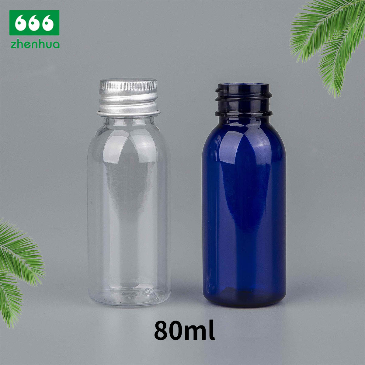 45ml 80ml 100ml 120ml Transparent/Amber PET/PCR Eco-friendly Plastic Bullet Bottle Essential Oil Storage Bottle with Alumnium/PE  Screw Cap