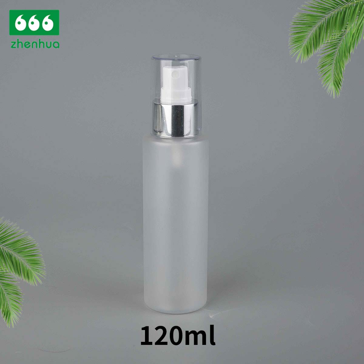 120ml 4oz PET Plastic Frosted Sepia/Clear Cylinder Skin Lotion Spray Bottle with Fine Mist Sprayer