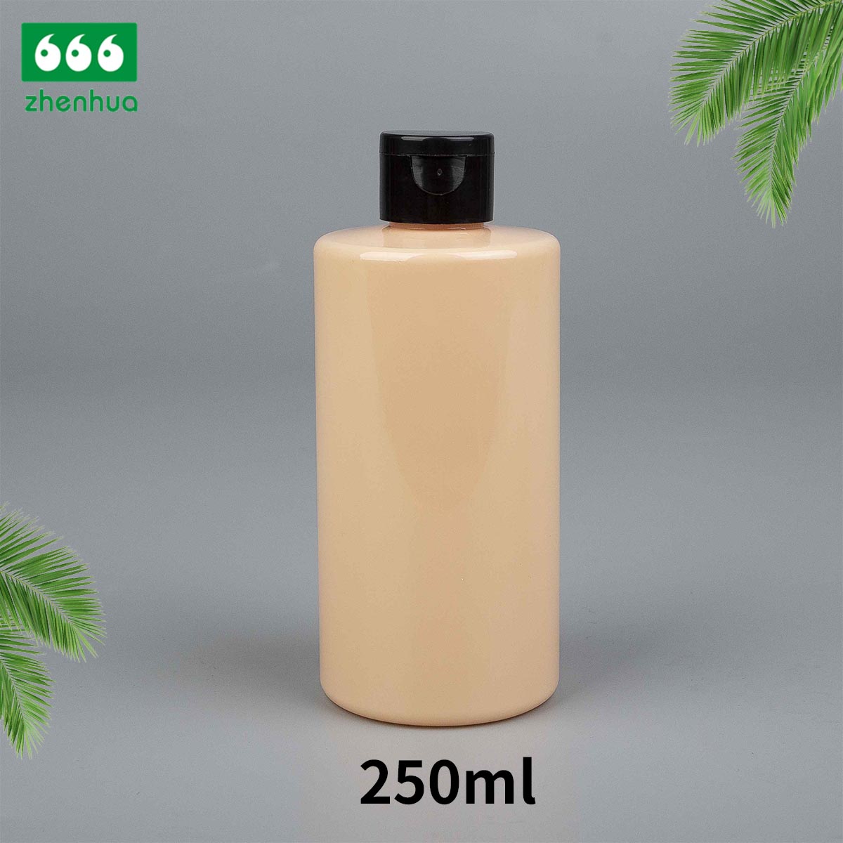 250ml/420ml/500ml 8oz/14oz/16oz Cylinder Transparent Plastic PET Large Volume Bottle for Shampoo Packaging with Black Flip Top Cap