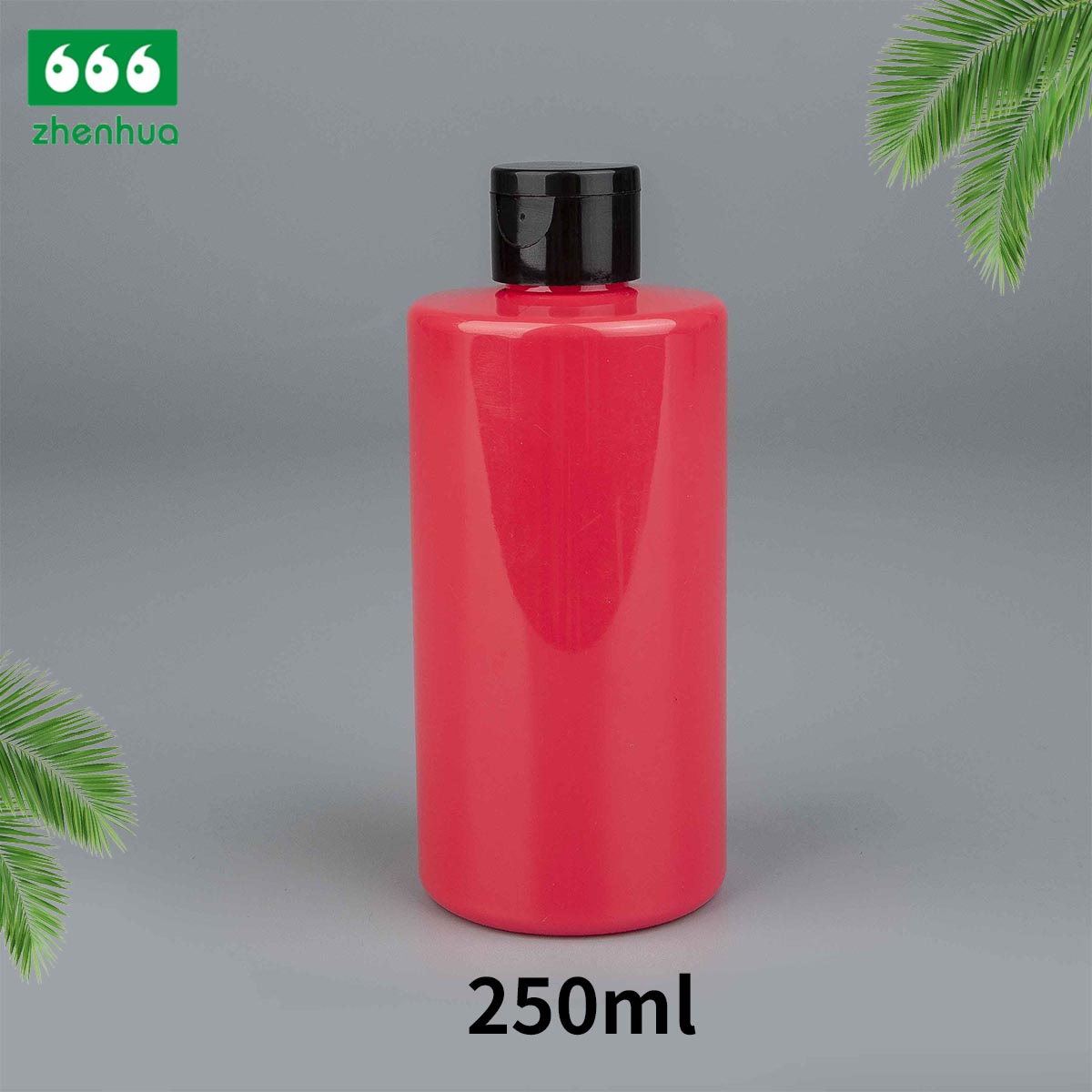 250ml/420ml/500ml 8oz/14oz/16oz Cylinder Transparent Plastic PET Large Volume Bottle for Shampoo Packaging with Black Flip Top Cap